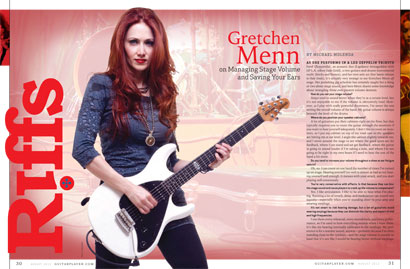 Feature in August '12 issue of Guitar Player Magazine